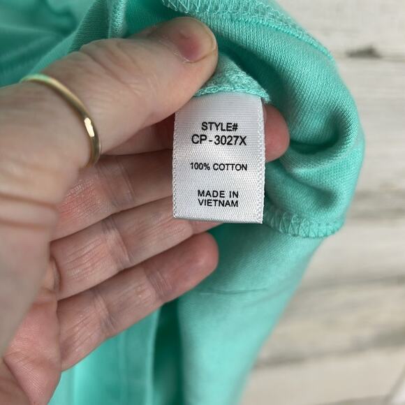 New Zenana Cotton Sleeveless V Neck Romper with Pockets Mint Green Size 3X - Picture 6 of 7